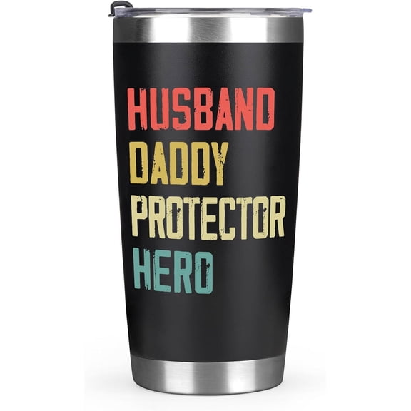 Cool Dad Gifts for Men, Husband Daddy Protector Tumbler 20oz, Birthday Gifts for Dad Husband, Father''s Day Gifts for Dad Husband Valentines Day Gifts, Christmas Gifts Coffee Cup