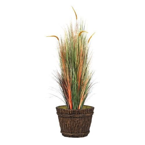 68" Tall Onion Grass With Cattail Artificial Decorative Lifelike In