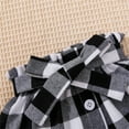 thumbnail image 6 of Coerni Girls Summer Outfits Toddler Baby Girls Tulle Bubble Sleeve Solid Tops Plaid Skirt 2PCS Outfits Set Cute Clothing, 6 of 6