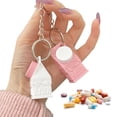 thumbnail image 2 of Milk Carton Keychain Pendant Mini Milk Carton Shape Pill Storage Box Portable Container Pendant for Backpack Handbag Keychain, 2 of 8