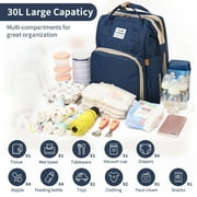 Diaper Bag Backpack, Novashion Multifunction 3 in 1 Waterproof Travel Back Pack, Baby Changing Bags with Changing Pad, Stroller Straps, Unisex, Blue