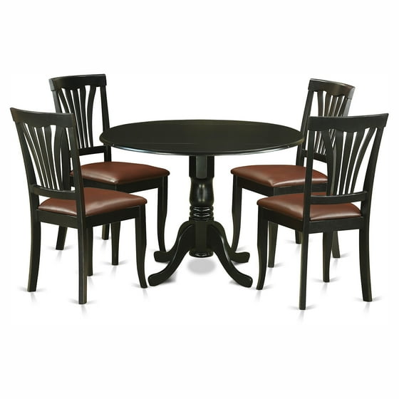 East West Furniture Dublin 5 Piece Round Dining Table Set with Avon