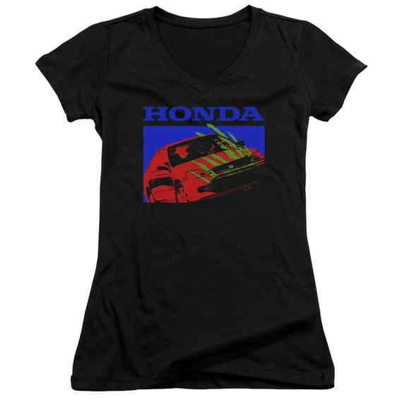 Honda Civic Bold Junior Women's V-Neck T-Shirt Black