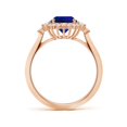 thumbnail image 2 of ANGARA Oval Lab Grown 2 Ct Blue Sapphire Halo Engagement Ring for Women in 14K Rose Gold (Size-9x7mm) | September Birthstone, Anniversary, Jewelry Gift for Women | Lab-Grown Blue Sapphire Ring, 2 of 8