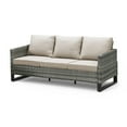 thumbnail image 2 of Unnifurnzi Outdoor Patio Couch Wicker Sofa-All Weather 3-Seater Rattan Patio Sofa High Back Outdoor Couch for Porch Deck Balcony Garden-Gray/Beige, 2 of 7
