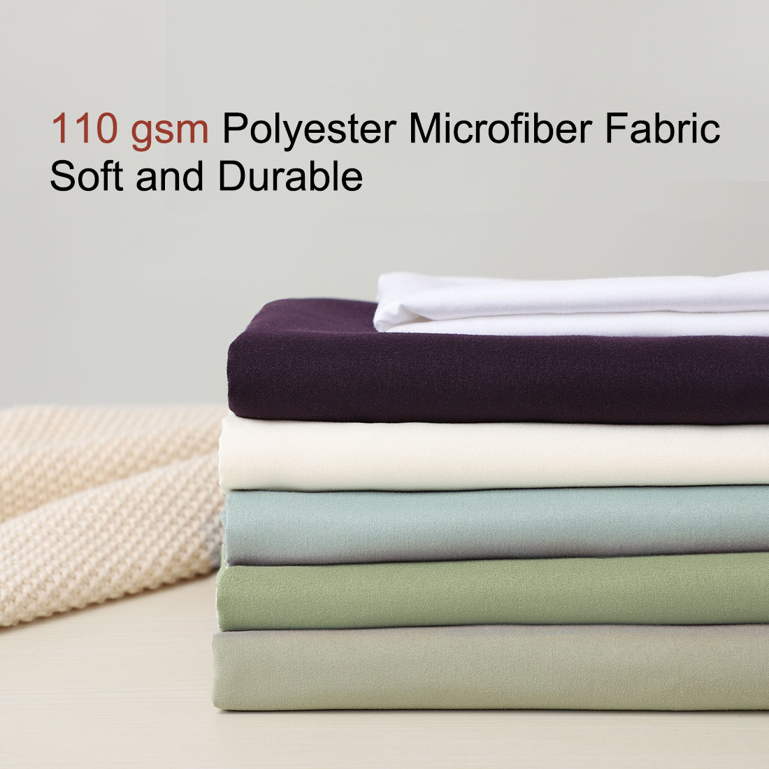 Unique Bargains 4-Piece Soft Microfiber Pillowcases Sage Travel(14"X20")