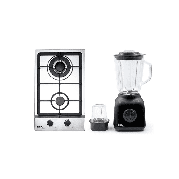 Combo DISA HOME Parrilla a Gas 2 Quemadores Acero Inox Y Licuadora PRO 3 Vel. Disa Home 02-02-0-119-4