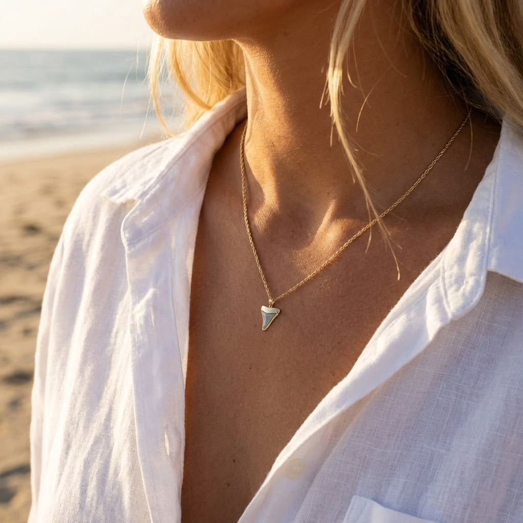 Charm America - Gold Shark Tooth Charm - 10 Karat Solid Gold