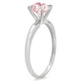 thumbnail image 2 of 2 ct Round Cut Simulated Pink Diamond Solitaire 14K White Gold Womens Engagement Ring, 2 of 4