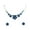 Navy Blue, variant on Gorgeous Violet Light Purple Crystal Floral Necklace Earrings Set