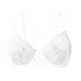 thumbnail image 4 of khonts,Women's Front Closure Supportive Full Coverage Bras Stylish Lace Lingerie Everyday Comfort Bralettes White 95F, 4 of 5