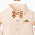 thumbnail image 5 of 3-6 Months 3Pcs Infant Newborn Baby Boy Clothes Set With Hat Long Sleeve Romper Tops Suspender Pants Kids Gentleman Outfits Fall Winter Outfit 0 3 6 9 12 18 Months Infant Baby Outfits,Blue, 5 of 5