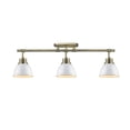 thumbnail image 6 of 3-Light Semi-Flush Track Light in Aged Brass with Black Shade, 6 of 7