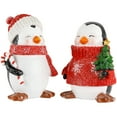 thumbnail image 4 of Northlight Glittered Penguins with Sweater and Scarf Christmas Figurines - 6" - Set of 2, 4 of 8