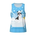 thumbnail image 4 of Xecao Collie in Bathtub Men's Tank Top Workout Quick Dry Sleeveless Gym Jogging Muscle Shirts Summer Swim Beach Tops, 4 of 9