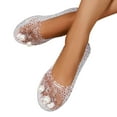 thumbnail image 4 of HOWPAY Sandals for Women on Closed Toe Hollow out Non- Jelly Shoes Casual Comfortable Summer Vacation Beach Clear Ballet Flats White 38, 4 of 9