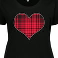 thumbnail image 4 of Inktastic Red Plaid Heart Women's Plus Size T-Shirt, 4 of 5
