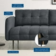 thumbnail image 5 of Tufted Sofa, Fabric, Dark Grey Gray, Modern Contemporary Urban Design, Living Lounge Room Hotel Lobby Hospitality, 5 of 10