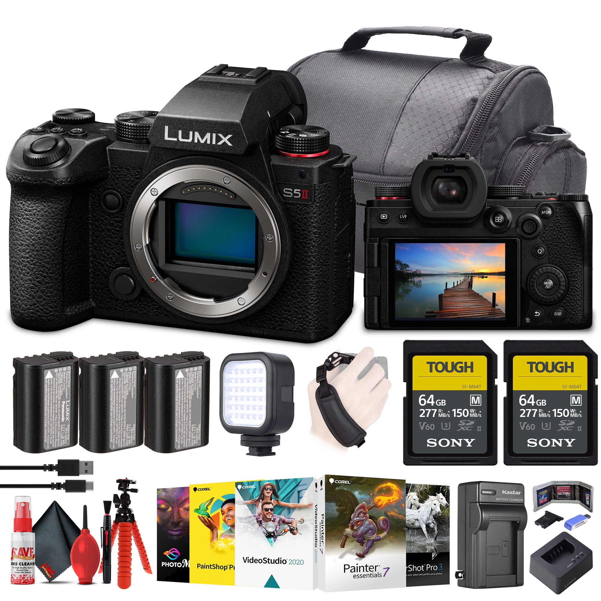 Panasonic LUMIX S5IIX Mirrorless Camera, Bundle with Battery
