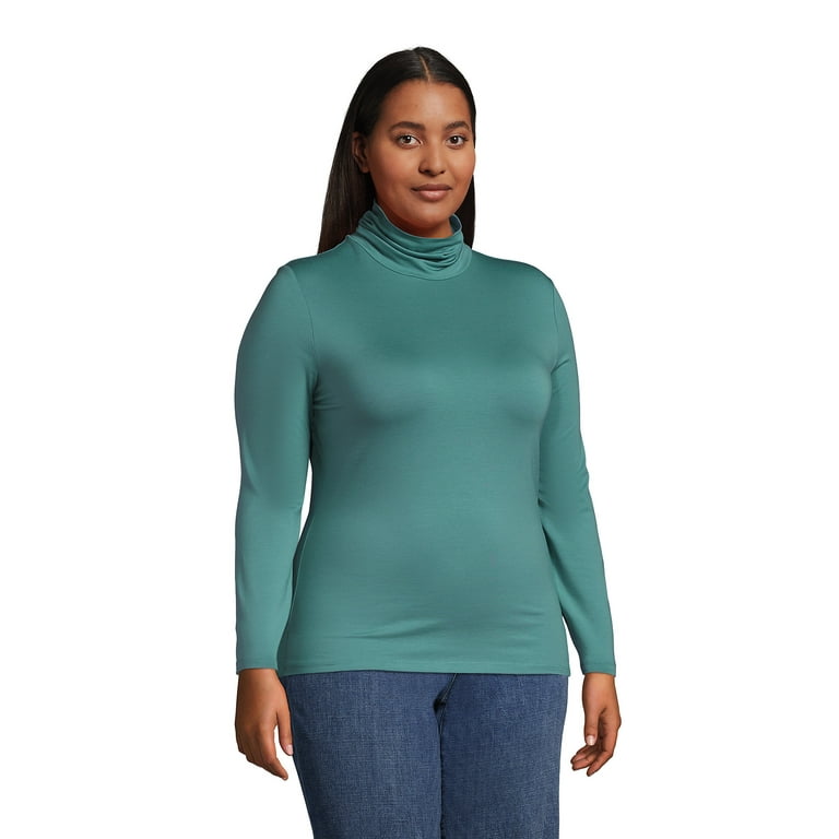 Lands End Women s Plus Size Lightweight Fitted Long Sleeve