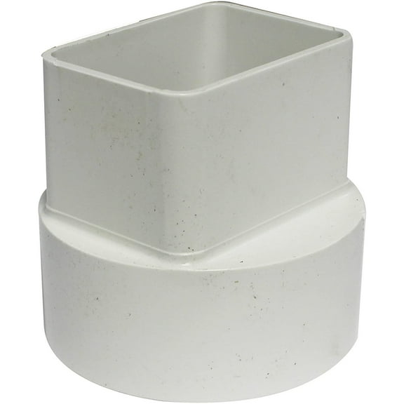 Canplas 414432BC PVC Sew 2X3X4 Down Spout Adaptor , White