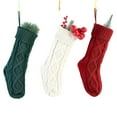 thumbnail image 7 of CSCHome Christmas Stocking 15x11inch Plush Knitted Stocking Family Holiday Christmas Party Gifts and Decorations, 7 of 7