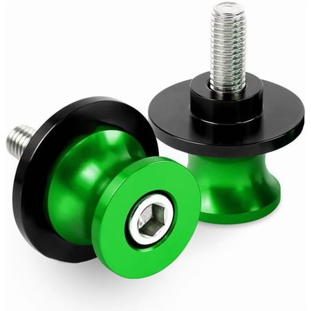 Pack of 2 Motorcycle Swing Arm Spools For KAWASAKI Ninja650 Ninja400 NINJA 650 400 1000 2017-2024 2025 Ninja 500 SE ZX-4RR ZX6R ZX-10R ZH2 Accessories, M8 Swingarm Slider Stand Paddock Screw (Green)