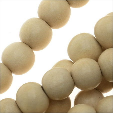 - Pukalet Wood Beads, Dyed Smooth Round 8mm, 50 Pieces, Natural Lacquer