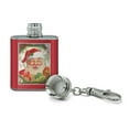thumbnail image 2 of Christmas Holiday Festive Jolly Santa Claus Stainless Steel 1oz Mini Flask Key Chain, 2 of 4