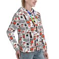 thumbnail image 6 of Fotbe Modern Life Pattern Womens Long Sleeve Hoodie, Pullover Hooded Sweatshirt, Kangaroo Pocket Hoodie with Eye-catching Drawstrings-Medium, 6 of 7