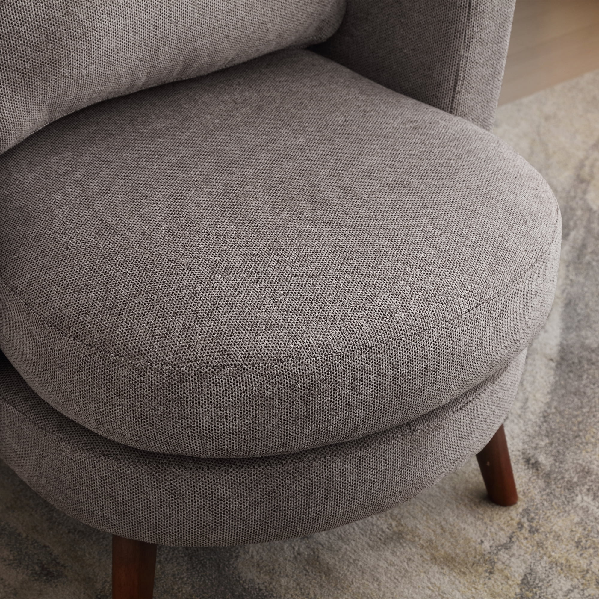 30.7"W Accent Chair with Ottoman,Upholstered Single Sofa with Throw Pillow & High Armrest,Comfort Reading Chair with Wooden Leg for Living Room Bedroom Dorm Room Office,Taupe
