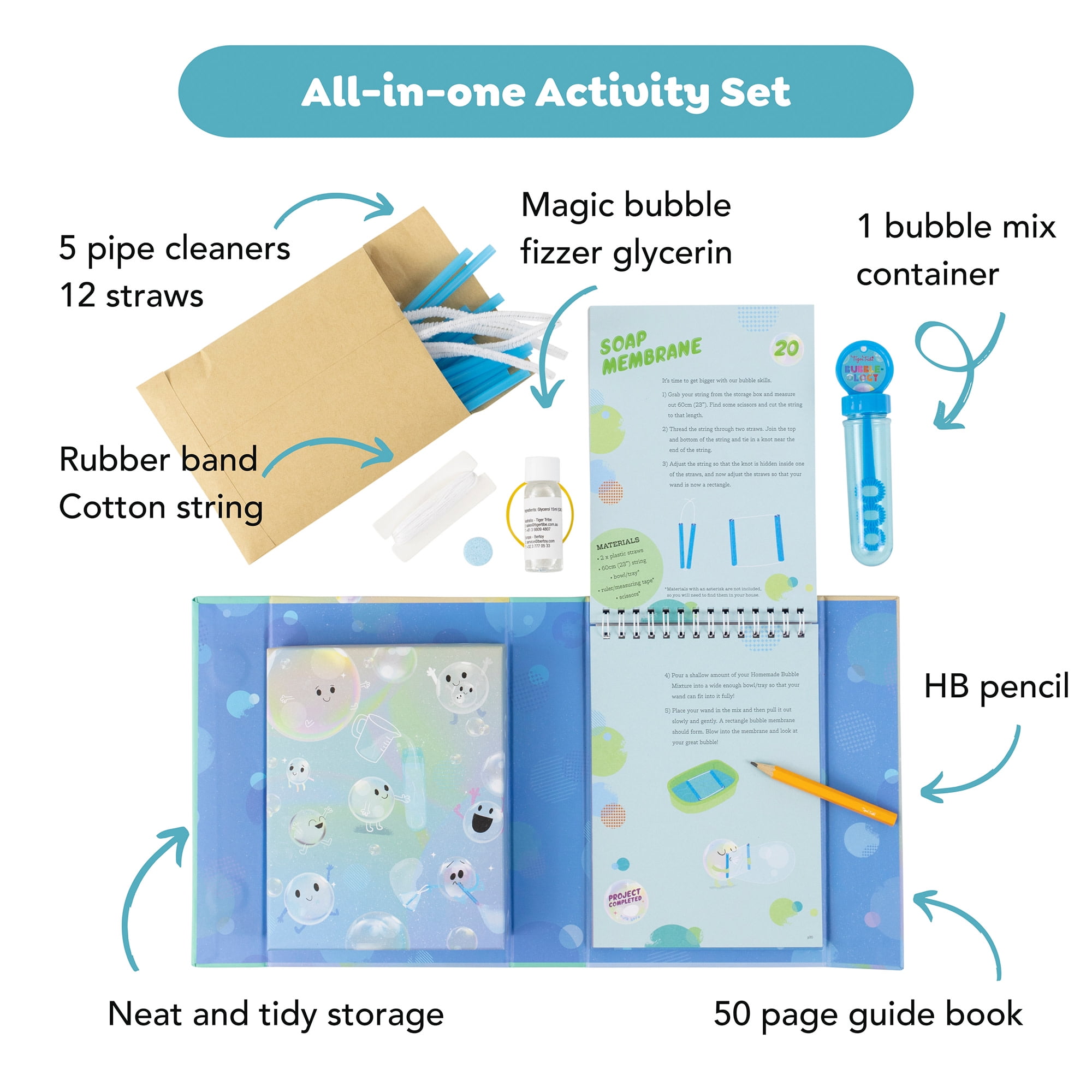 Tiger Tribe Bubble Science Kit - Interactive STEM Activity for Kids - Fun Bubble Making Experiments for Ages 8-12