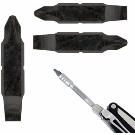 [3 Pack] Replacement Two-Sided Screwdriver Bit For Leatherman Multi-Tool - #1-#2 Phillips Head   3/16 Flat Head - Add Or Replace Your Multitool Screwdriver - Exact Fit For Most Leatherman Multi Tools