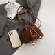 thumbnail image 5 of Bolso Tipo Cubo para Mujer Hombro Con Cordón Bandolera Gamuza El (marrón), 5 of 8