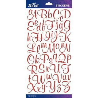 Wilton Sticko XL Black Poster Script Alphabet Stickers, 71 Piece