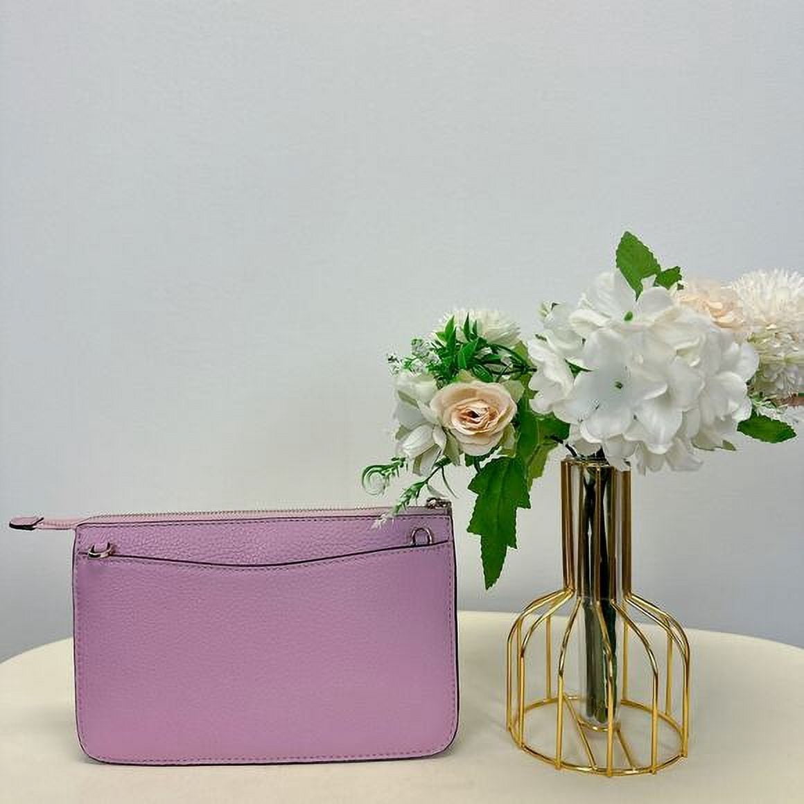 Kate Spade K8284 Leila Small Pebbled Leather Crossbody Bag In Quartz Pink