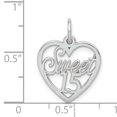 thumbnail image 4 of 14K White Gold Sweet 15 Heart Charm Birthday Pendant, 4 of 4