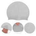 thumbnail image 3 of Unique Bargains 1 Pc Silicone Waterproof Solid Swim Cap Light Gray, 3 of 5