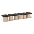 thumbnail image 1 of Meridian Furniture Pavilion Brown Boucle Fabric Bench, 1 of 8
