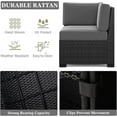 thumbnail image 4 of LayinSun 13 Pieces Outdoor Patio Furniture Set with 44" Fire Pit Table Black Rattan Sectional Sofa Conversation Sets, 4 of 7