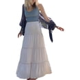thumbnail image 3 of Qiylii Fairycore Midi Skirt for Women A Line Pleated Long Skirt Floral Print Maxi Skirts Vintage Grunge Streetwear, 3 of 7