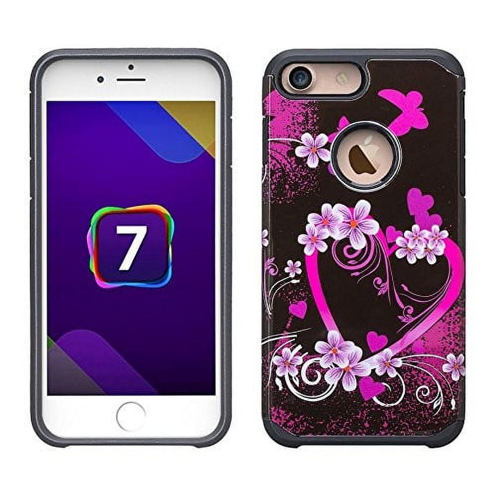 For Apple iPhone 8/7/6s/6 Plus Case, [10 FT Military Grade Drop Protection] [Non-Slip] Heavy Duty Shockproof Case for iPhone 7/8 Plus 5.5” Heart Butterflies