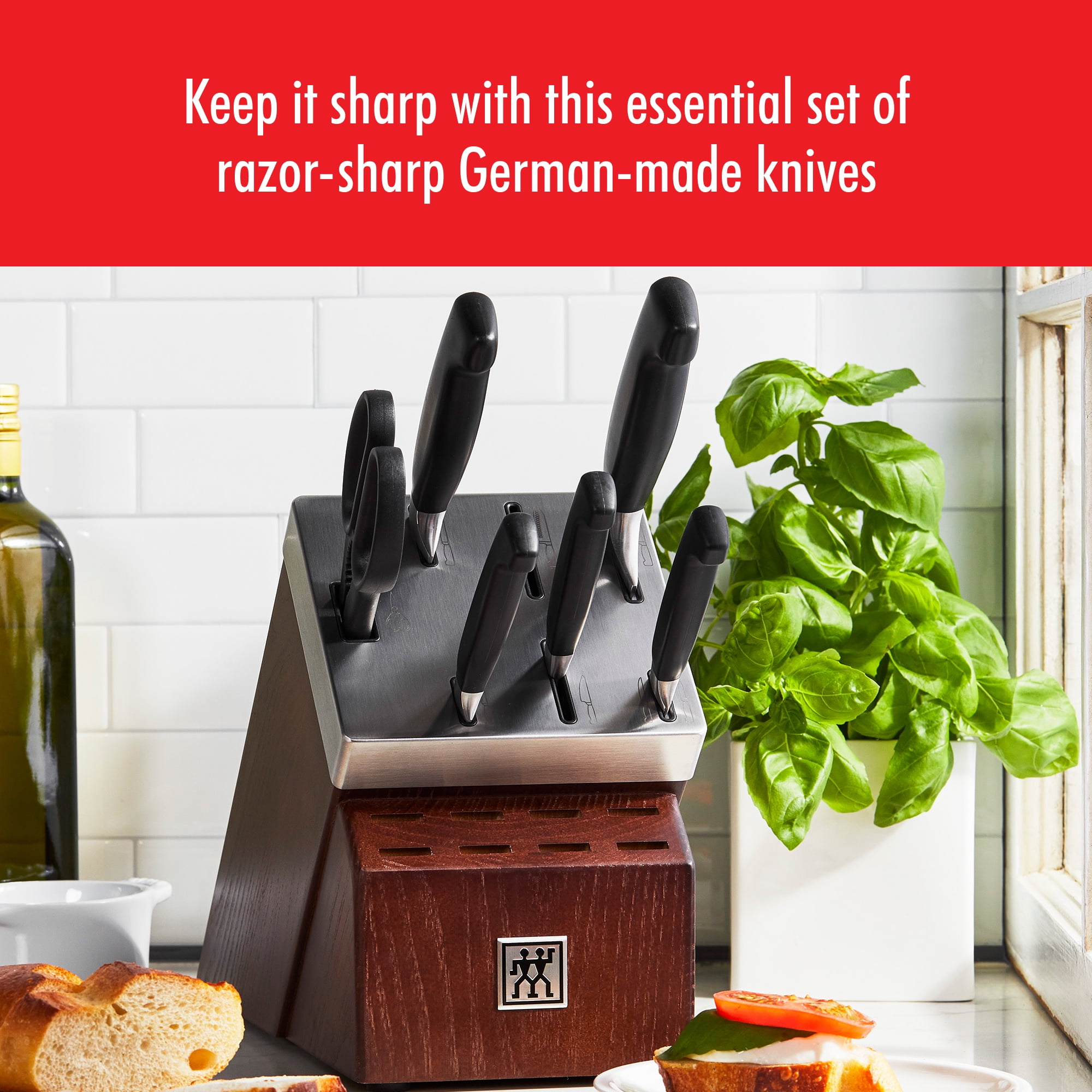 Zwilling Four Star 7 Piece Self Sharpening Knife Block Set