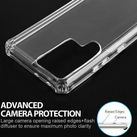 Xpm Case for Samsung Galaxy S22 Ultra Air Armor Designed Transparent Hybrid Shock-Absorbing Corners Soft TPU   Hard Frame Cover for Galaxy S22 Ultra - Clear