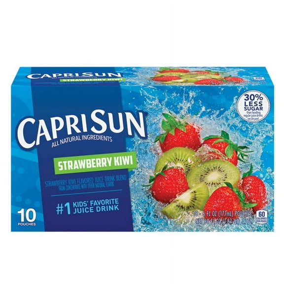Strawberry Kiwi Mixed Flavored Juice Pouches, 6 fl oz, 10 count- Pack of 2
