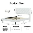 Homfa Queen Size Bed, Faux Leather Upholstered Button Tufted Low
