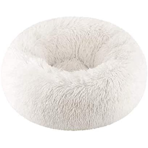Cama para gatos, cama para perros, nido redondo para mascotas, súper suave, cómoda y linda, cama para gatos lavable, cama nido de donut ovalada, diámetro blanco 40 cm ZefeiWu 8390613056054
