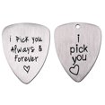 thumbnail image 3 of 2020 1Pcs Guitar Pick Plectrum Titanium Steel Engraved Letters Bass HOT P9Z5, 3 of 6