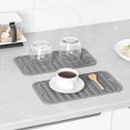 thumbnail image 1 of Alfombrilla para secar platos de múltiples usos, fácil de limpiar, ecológica, resistente al calor, de silicona para encimera de cocina, color gris A, 1 of 6