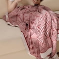 thumbnail image 4 of Fennco Styles Modern Diamond Knitted Throw Blanket with Tassel 50" W x 60" L – Red Geometric Pattern Lightweight Blanket for Couch, Bedroom, Living Room and Office Décor, 4 of 6
